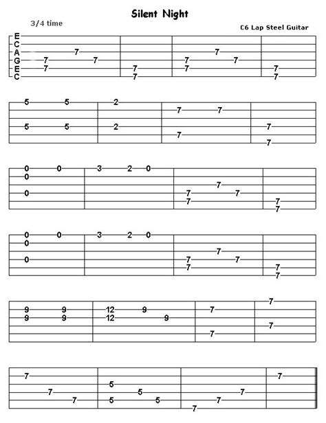 steel guitar tabs list